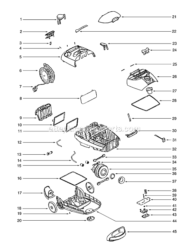 Eureka 6982D Home Cleaning System Canister Vacuum Page B Diagram