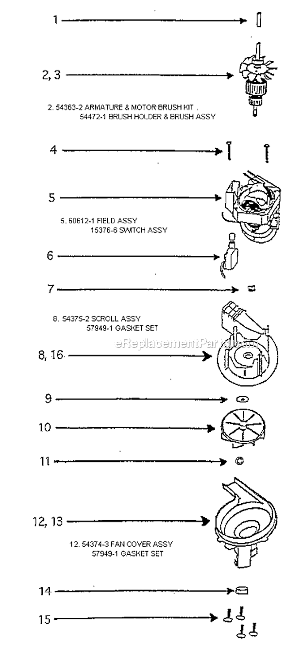 Eureka 7601D Bravo Upright Vacuum Page C Diagram