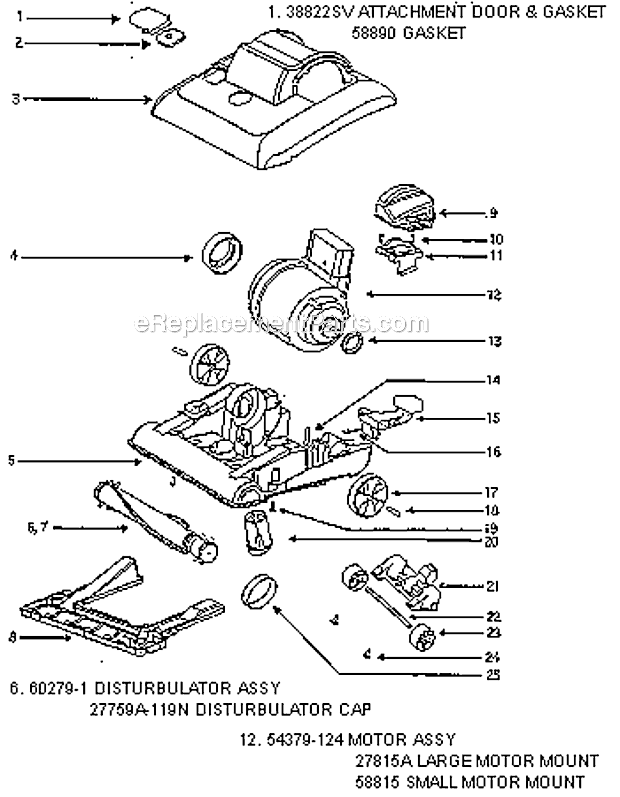 Eureka 7602A Bravo Upright Vacuum Page B Diagram