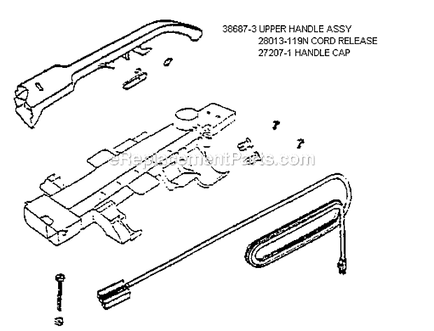 Eureka 7608ET Bravo Upright Vacuum Page D Diagram