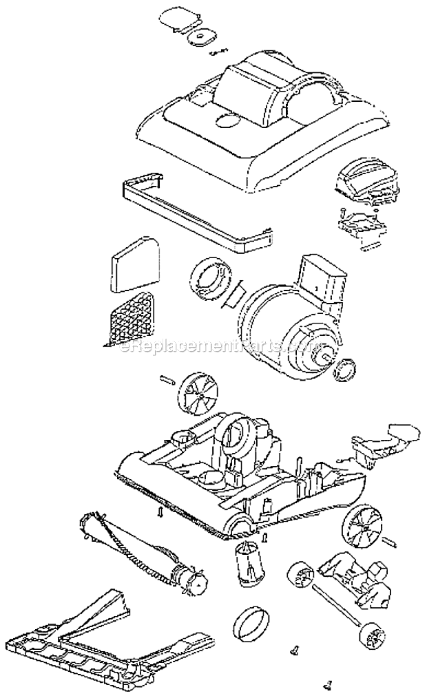 Eureka 7625AT Bravo Upright Vacuum Page B Diagram