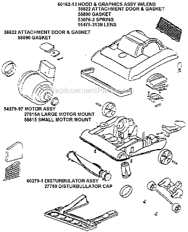 Eureka 7650ATV Bravo Upright Vacuum Page B Diagram