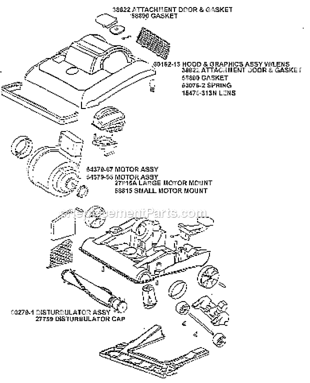 Eureka 7650AT Bravo Upright Vacuum Page B Diagram