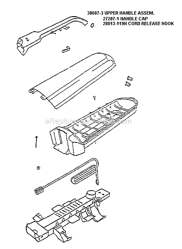 Eureka 7679AT Bravo Upright Vacuum Page D Diagram