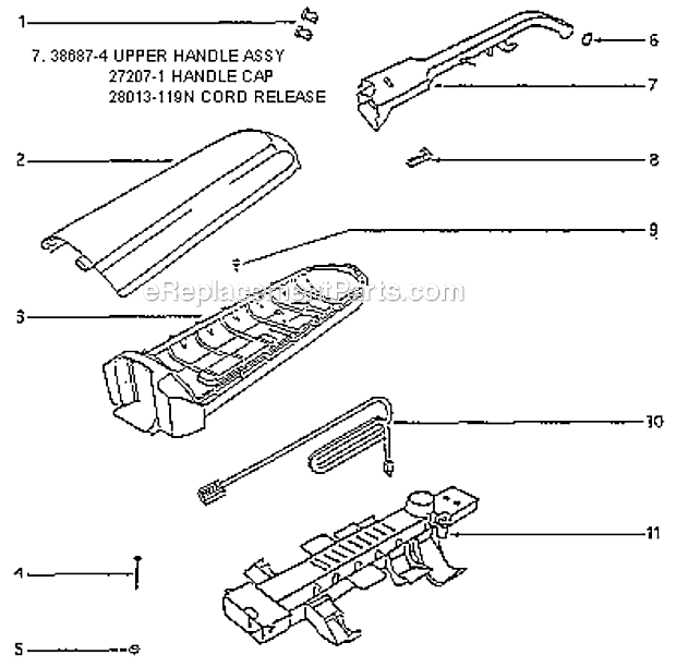 Eureka 7685ATV Bravo Upright Vacuum Page D Diagram