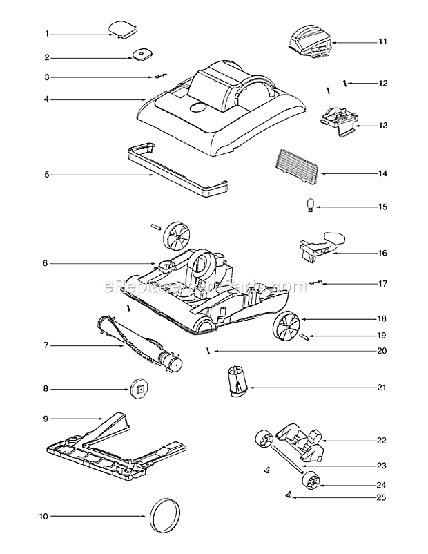 Eureka 7686BH Bravo Upright Vacuum Page B Diagram