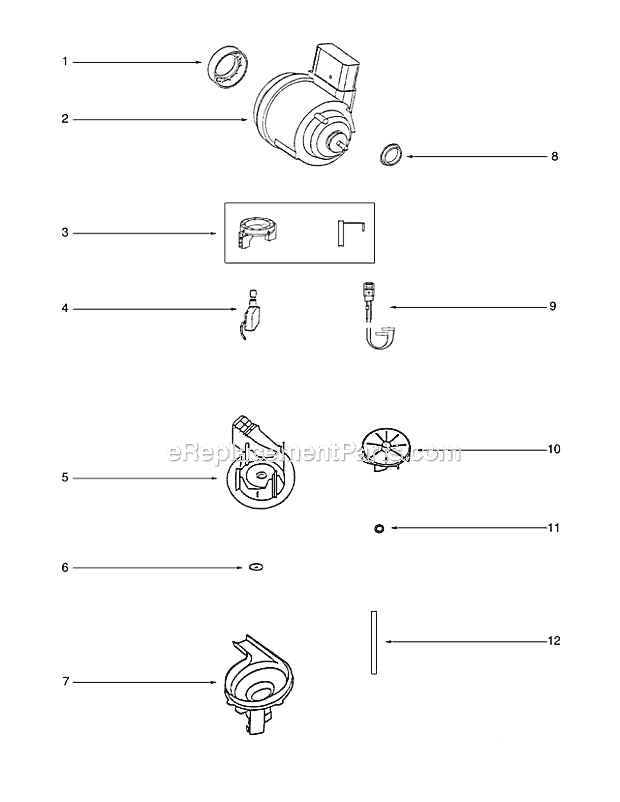 Eureka 7687A Bravo Upright Vacuum Page C Diagram