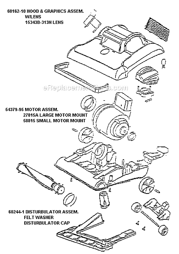 Eureka 7891BTX Bravo Upright Vacuum Page B Diagram