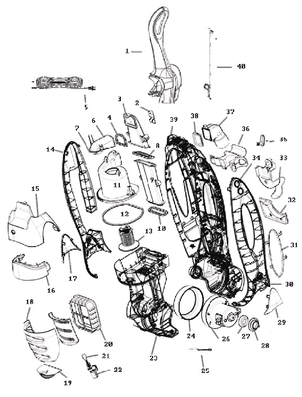 Eureka 8803BVZ Upright Vacuum Page D Diagram