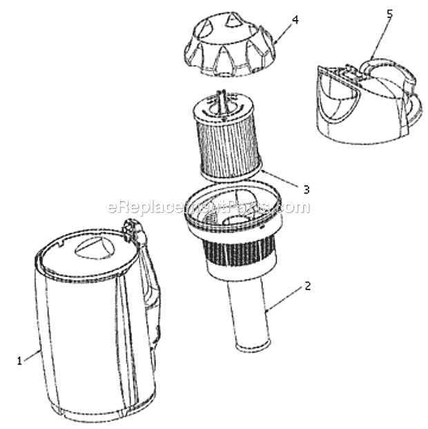 Eureka 8863AVZ Bagless Upright Vacuum Page B Diagram