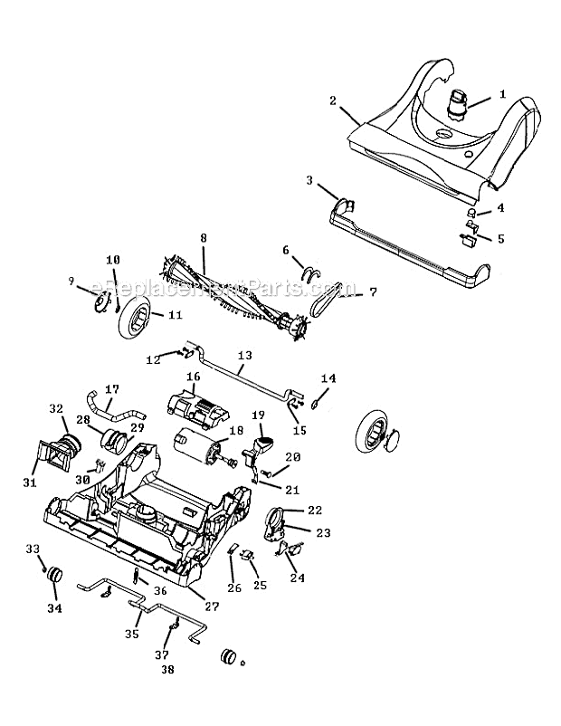 Eureka 8863AVZ Bagless Upright Vacuum Page C Diagram