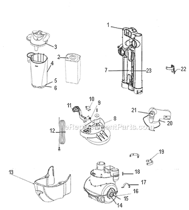 Eureka AS1052AX Air Speed Upright Vacuum Page C Diagram