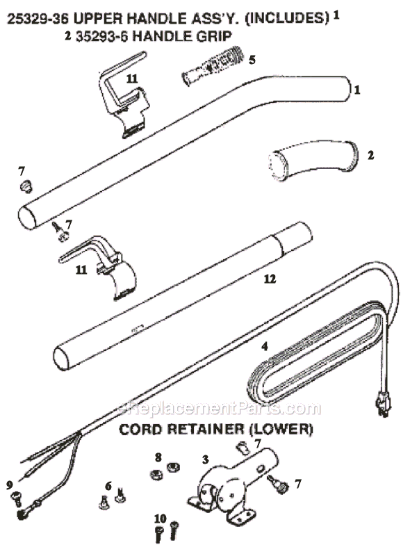 Eureka C2031D Upright Vacuum Page D Diagram