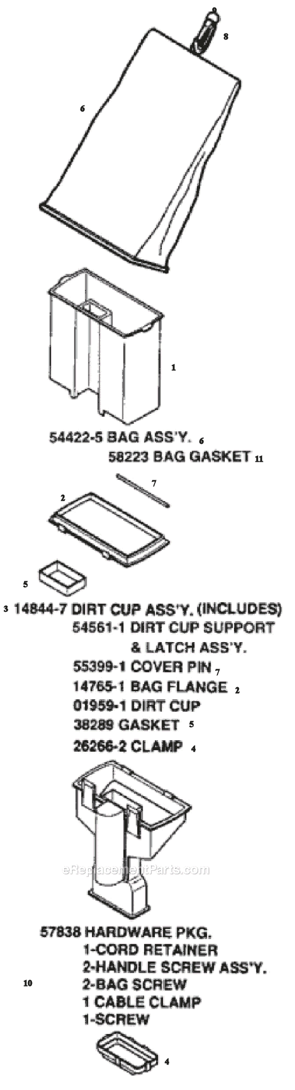 Eureka C2032B Upright Vacuum Page E Diagram