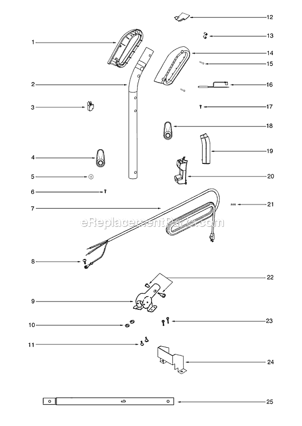 Sanitaire S675A Upright Vacuum Page D Diagram