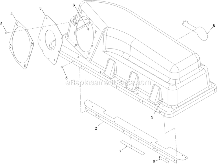 eXmark 116-3001 (404314159-406294344)(2019) Ultra Vac E-Series Hood Assembly Diagram