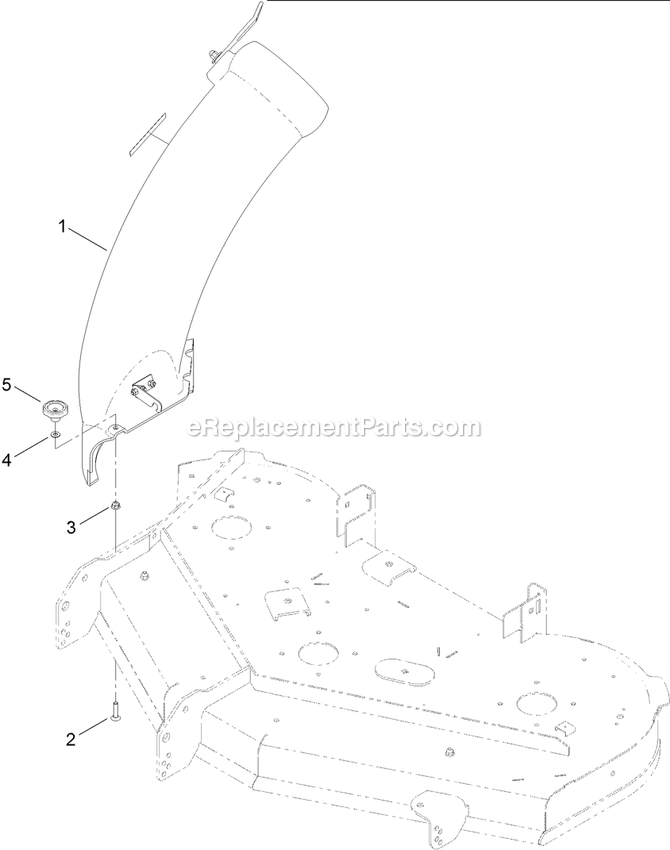 eXmark 116-6512 (312000000-312999999)(2012) Quest Bagger Chute Assembly (1) Diagram