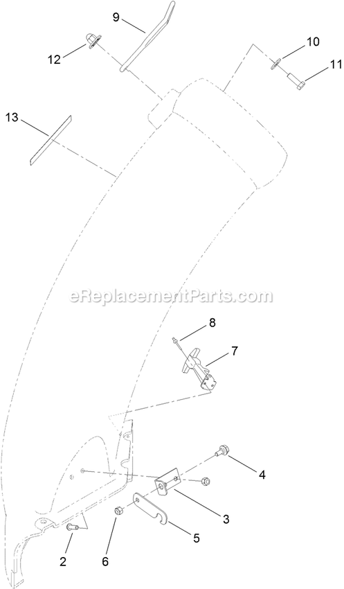 eXmark 116-6512 (313000000-313999999)(2013) Quest Bagger Chute Assembly (2) Diagram