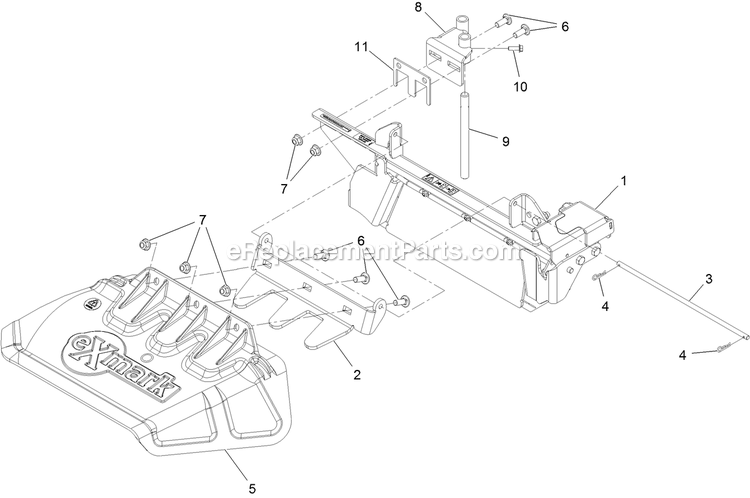 eXmark 116-8430 (2020) Operator Controlled Discharge-Hand Assembly (2) Diagram