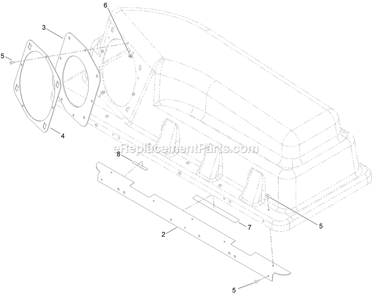 eXmark 126-7510 (408644346-411294211)(2021) 50in Bagger Bagger Top Assembly Diagram