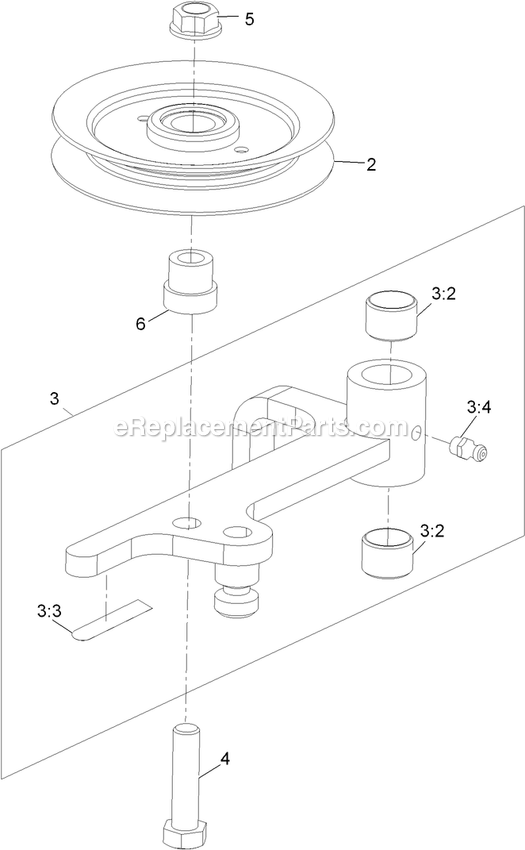 eXmark 126-8680 (404314159-406294344)(2019) Lazer Z Diesel Ultra Vac Idler Assembly Diagram