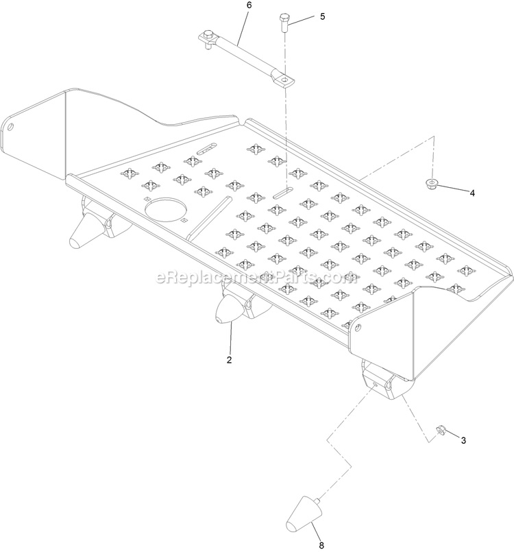 eXmark ARX541CKA30000 (402082300-404314158)(2018) Stand-On Aerator Platform And Rocker Assembly Diagram