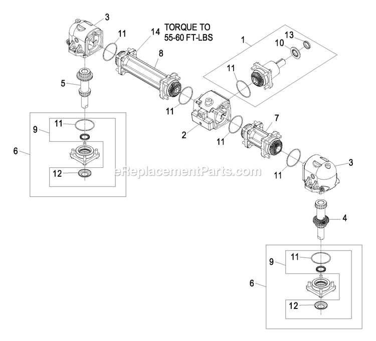 eXmark CD42CD (600000-669999)(2006) Navigator Decks Gearbox Components Diagram