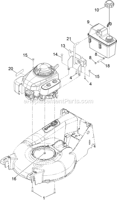eXmark ECXHN21 (312000000-312999999)(2012) Commercial 21 Engine Assembly Diagram
