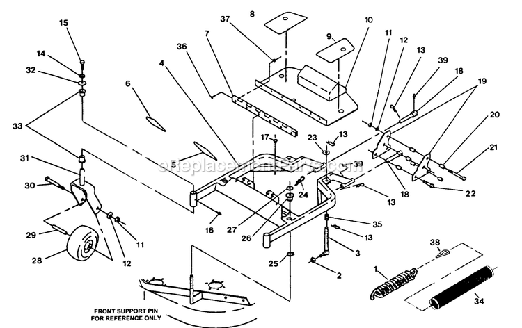 eXmark EXS-20KC-2 (102000-114999)(1995) Explorer / Explorer Ii Rear Discharge Mower Deck Support Diagram