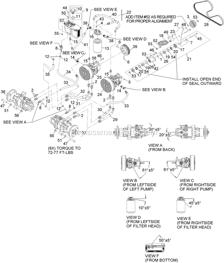 eXmark FR23KC (600000-669999)(2006) Front Runner Air Cooled Hydraulic Group Diagram