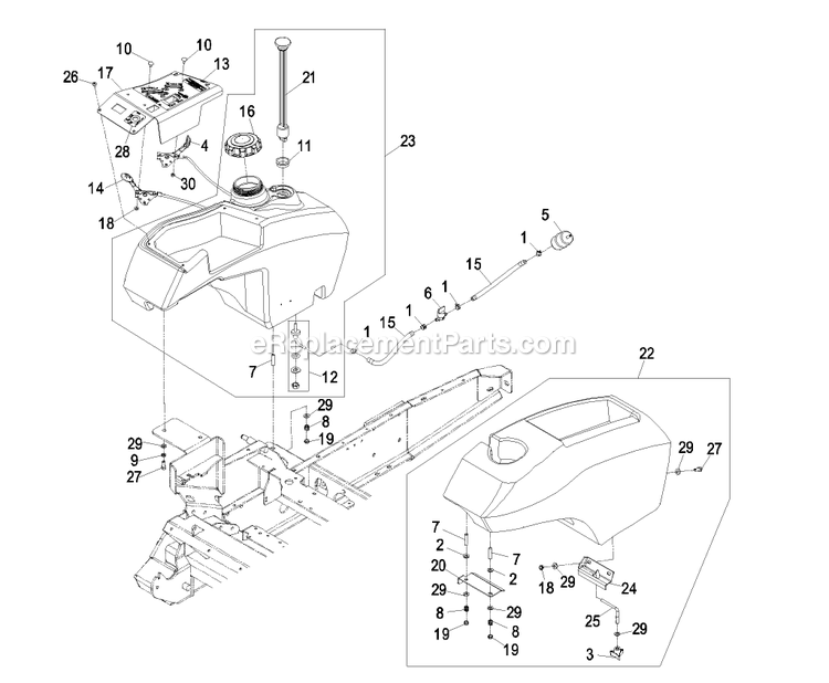 eXmark FR23KC (720000-789999)(2008) Front Runner Air Cooled Fuel Group Diagram