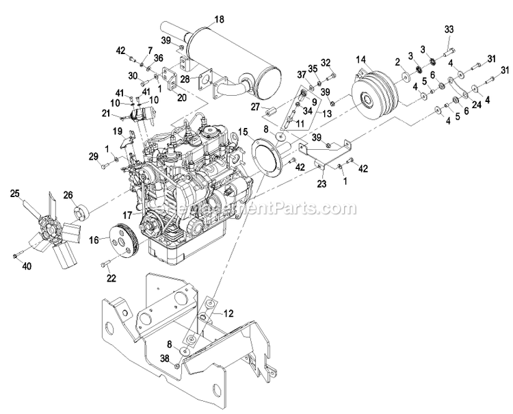 eXmark FR25KD (670000-719999)(2007) Front Runner Diesel Engine Group (1) Diagram