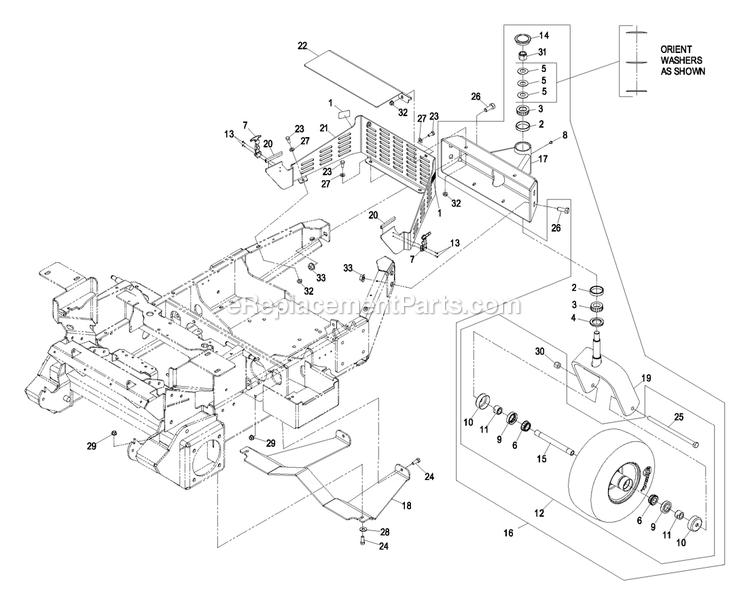 eXmark FR27KC (600000-669999)(2006) Front Runner Air Cooled Rear Frame Group 20hp And 23hp Diagram