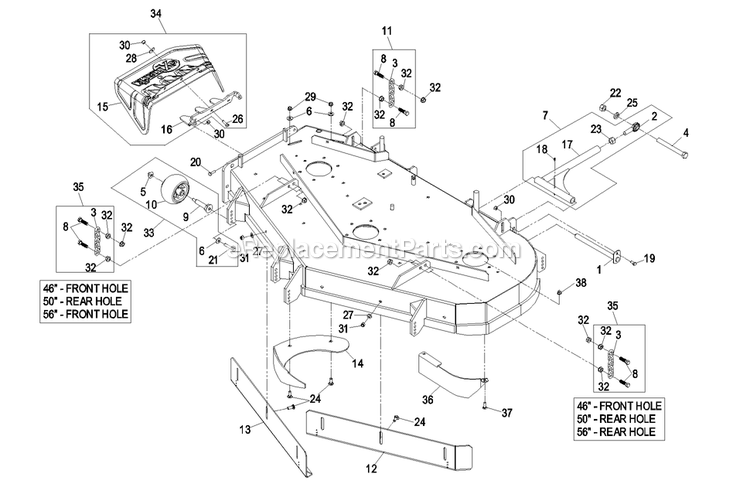 eXmark LHP23KA505 (720000-789999)(2008) Lazer Z Hp Deck Group (2) Diagram