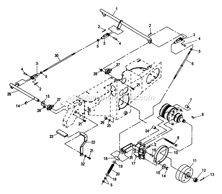 eXmark LHP4417KA (160000-169999)(1998) Lazer Z Hp Park Brake Group Diagram