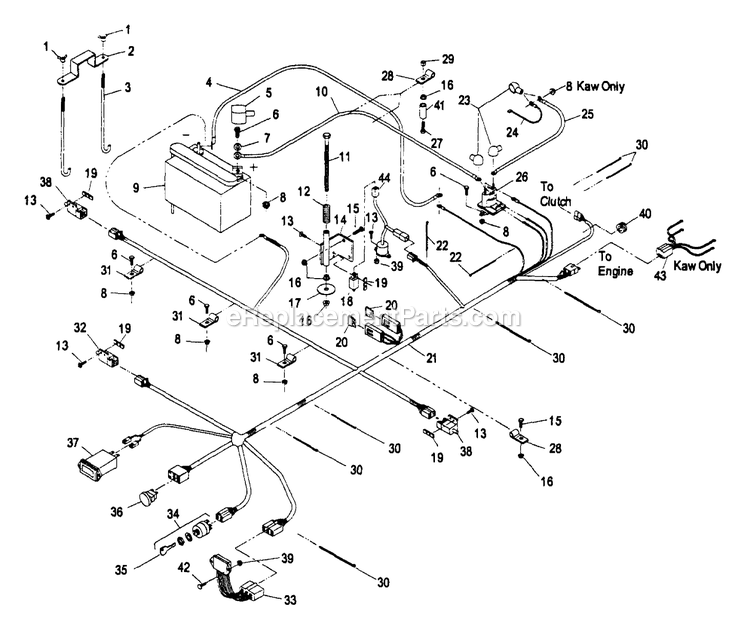 eXmark LHP4417KA (220000-251999)(2000) Lazer Z Hp Electrical Group Diagram