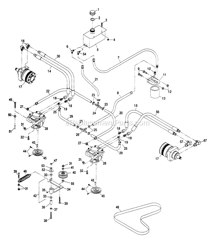 eXmark LHP4418KC (220000-251999)(2000) Lazer Z Hp Hydraulic Group Diagram