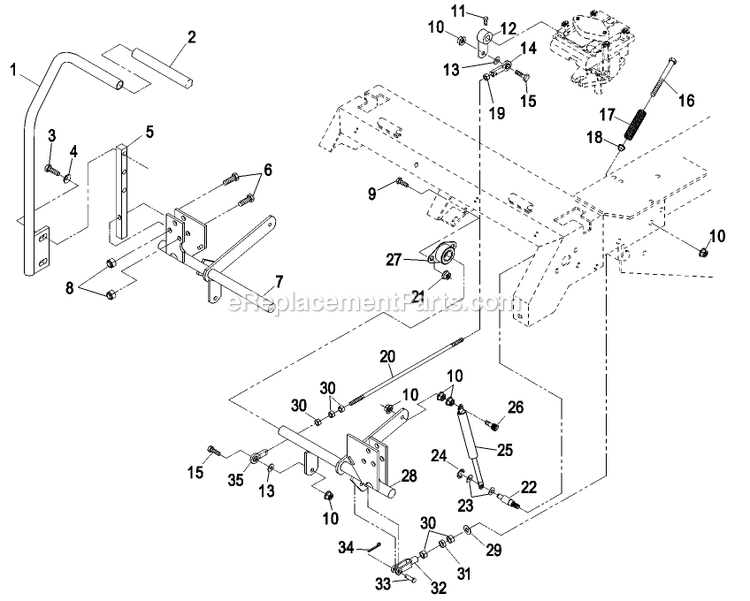eXmark LHP4418KC (260000-319999)(2001) Lazer Z Hp Motion Control Levers Diagram