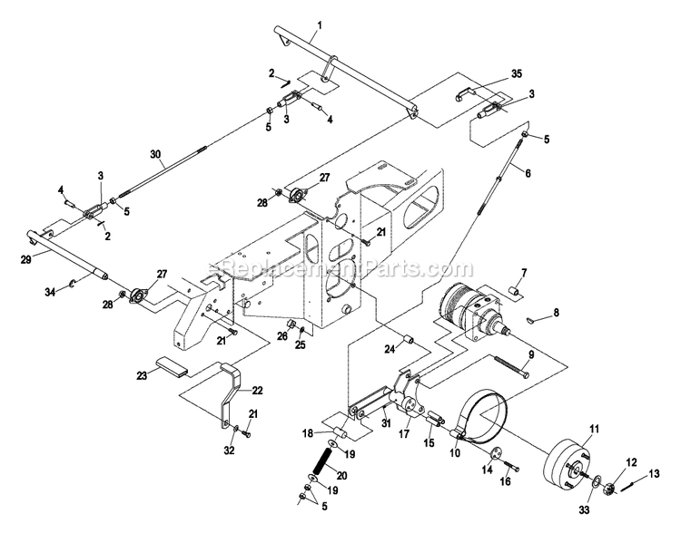 eXmark LHP4420KC (370000-439999)(2003) Lazer Z Hp Park Brake Group Diagram