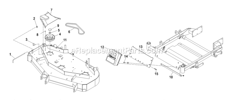 eXmark LHPUV5256 (790000-849999)(2009) Ultra Vac Lhp Deck Components And Front Weights (1) Diagram