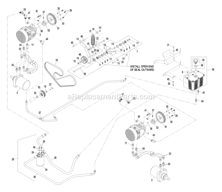 eXmark LXS29LKA665 (670000-719999)(2007) Lazer Z Xs Liquid Cooled Hydraulic Group Diagram