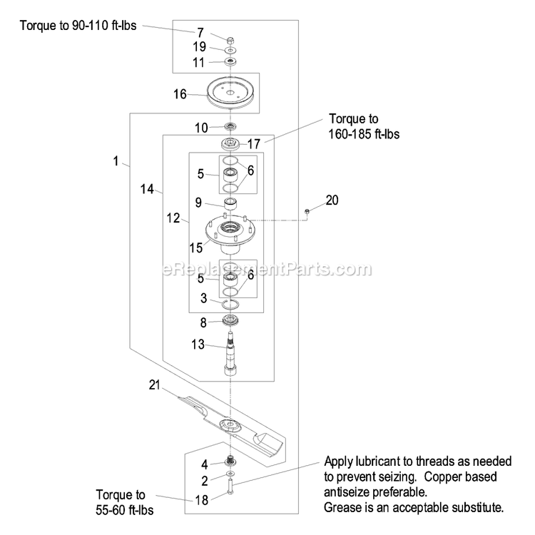 eXmark LXS29LKA665 (670000-719999)(2007) Lazer Z Xs Liquid Cooled Spindle Assembly Diagram