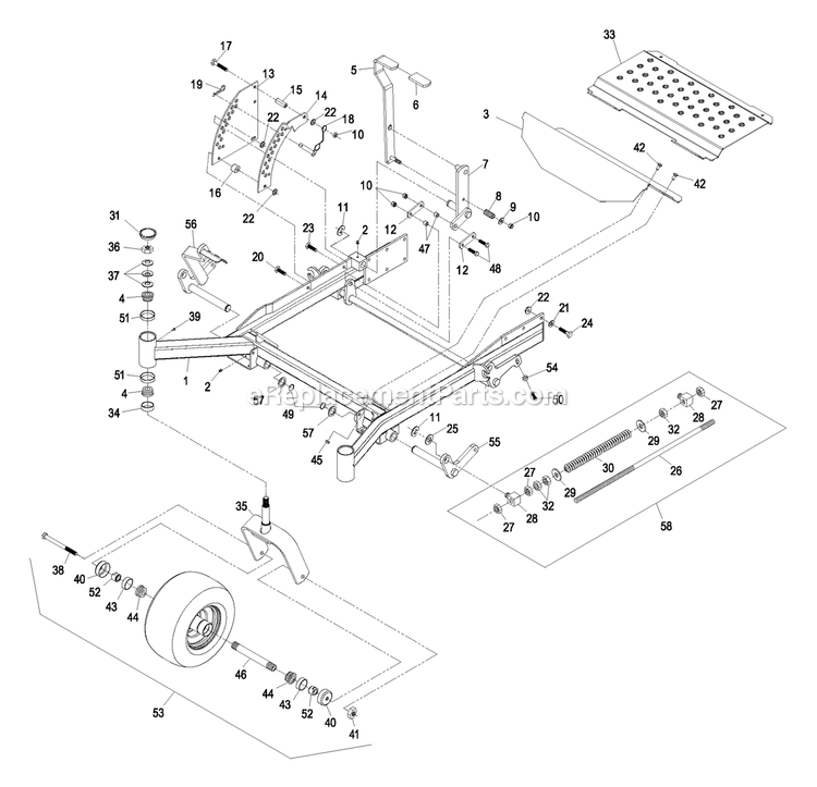 eXmark LXS29LKA725 (600000-669999)(2006) Lazer Z Xs Liquid Cooled Front Frame Group Diagram