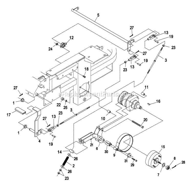 eXmark LZ20KC524 (320000-369999)(2002) Lazer Z Park Brake Group Diagram