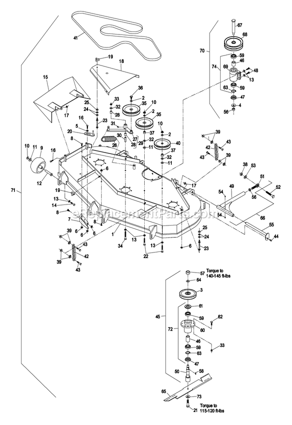 eXmark LZ20KC524 (370000-439999)(2003) Lazer Z Deck Group (1) Diagram