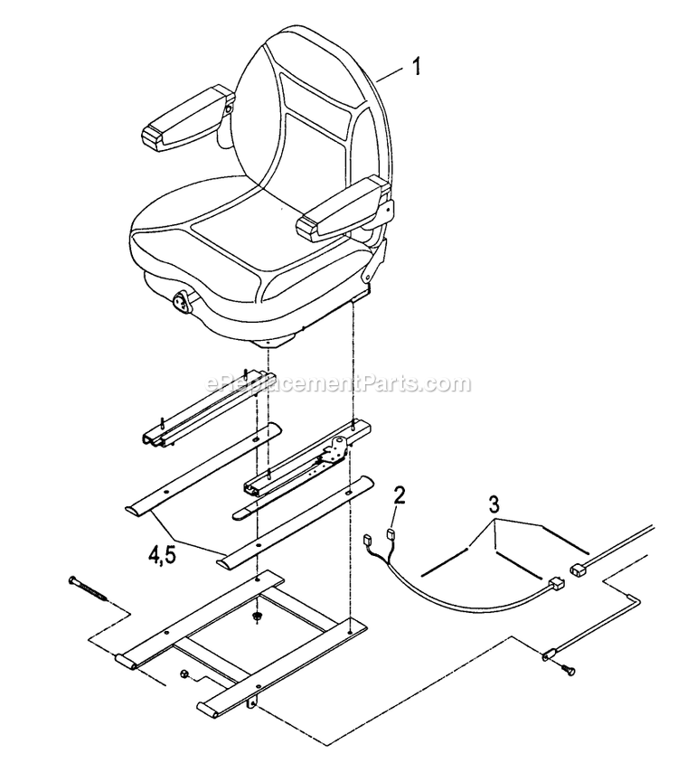 eXmark LZ23KC523 (190000-219999)(1999) Lazer Z Suspension Seat Kit Diagram