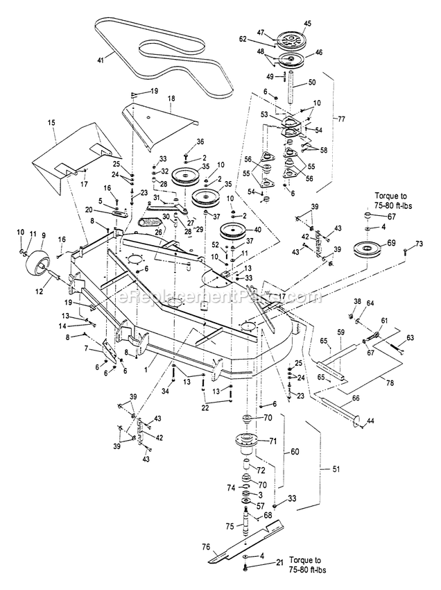 eXmark LZ23KC523 (220000-251999)(2000) Lazer Z Deck Group (1) Diagram