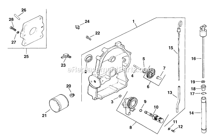 eXmark LZ25KC724 (190000-219999)(1999) Lazer Z Oil Pan/Lubrication Diagram