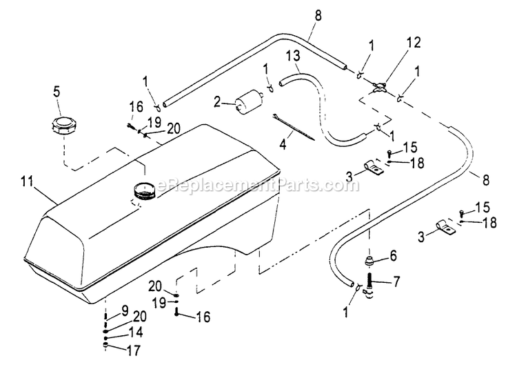 eXmark LZ26KC604 (220000-251999)(2000) Lazer Z Fuel Group (2) Diagram