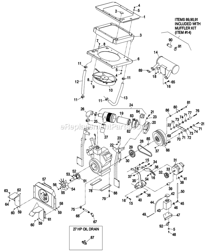 eXmark LZ26KC604 (260000-319999)(2001) Lazer Z Engine Deck Group (3) Diagram